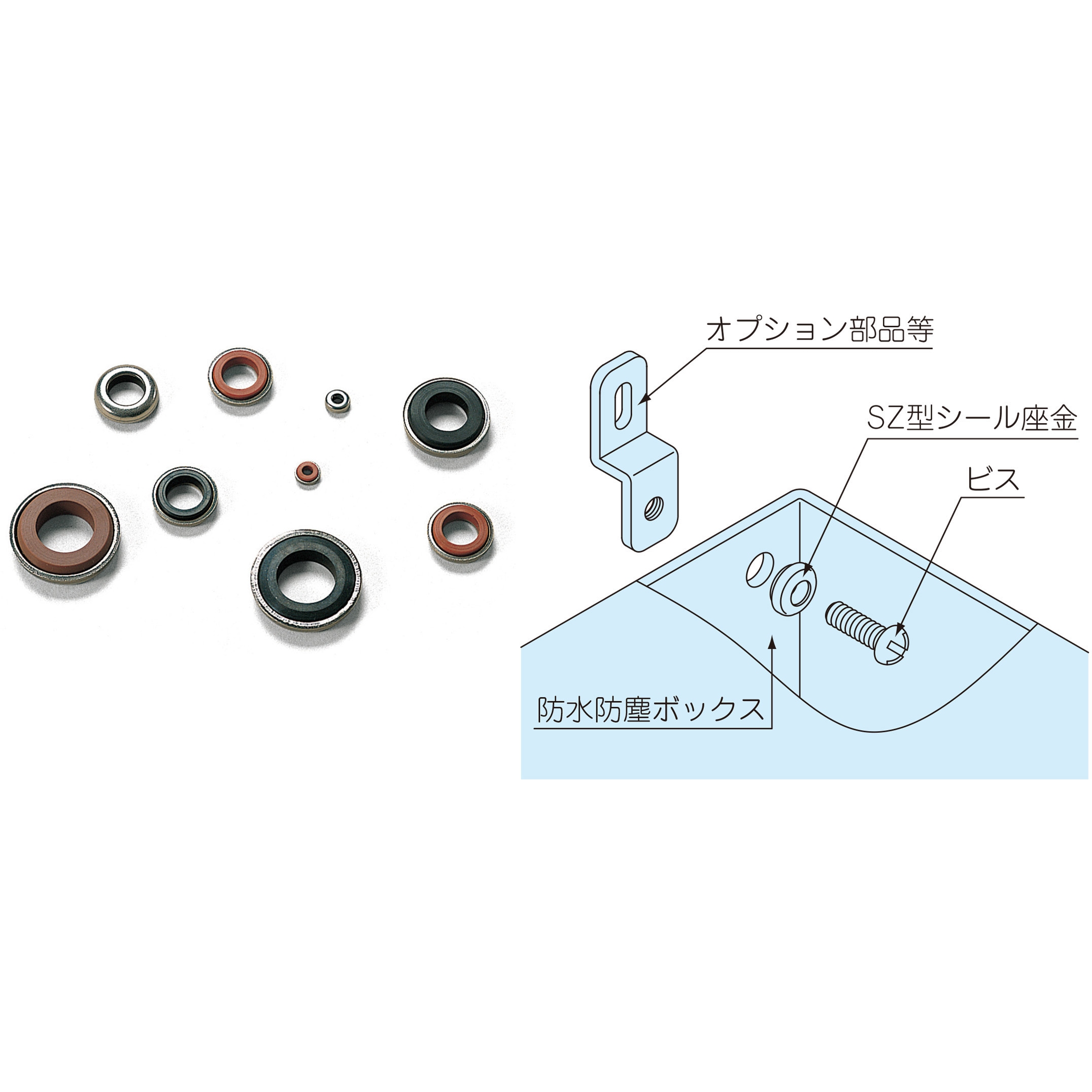 SZ-3S 防水シール座金 SZシリーズ タカチ電機工業 直径7mm 1個 SZ-3S