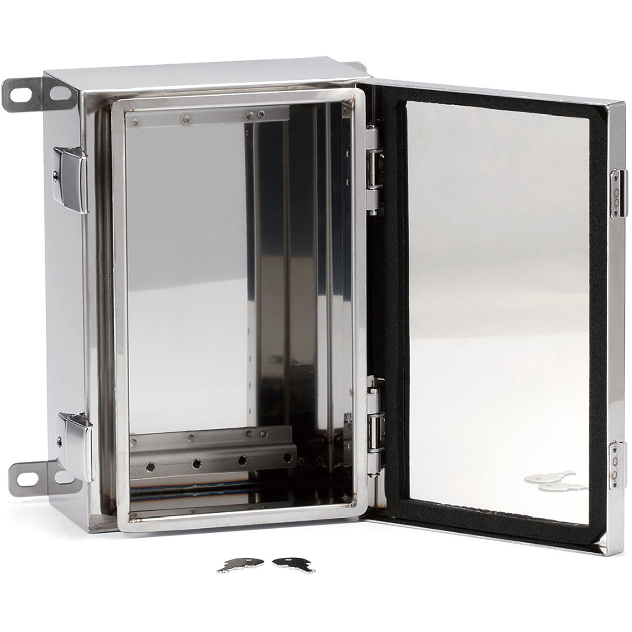 SLM202812 外部取付足付開閉式防水・防塵ステンレスボックス SLM