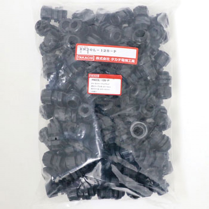 RM20L-12B-P Mネジケーブルグランド 低価格タイプ RMシリーズ タカチ電機工業 適合ケーブル6～12Φmm 1袋(100個)