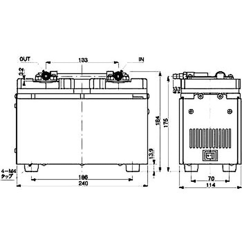 DTC22K ダイアフラム型ドライ真空ポンプ ケミカルタイプ(組込型) ULVAC(アルバック) 電源AC