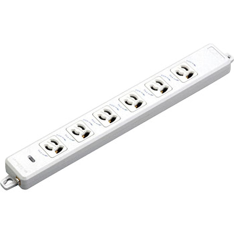 MR7906-N 横形OA用抜け止め接地タップ6コ口 ランプ、マグネット付