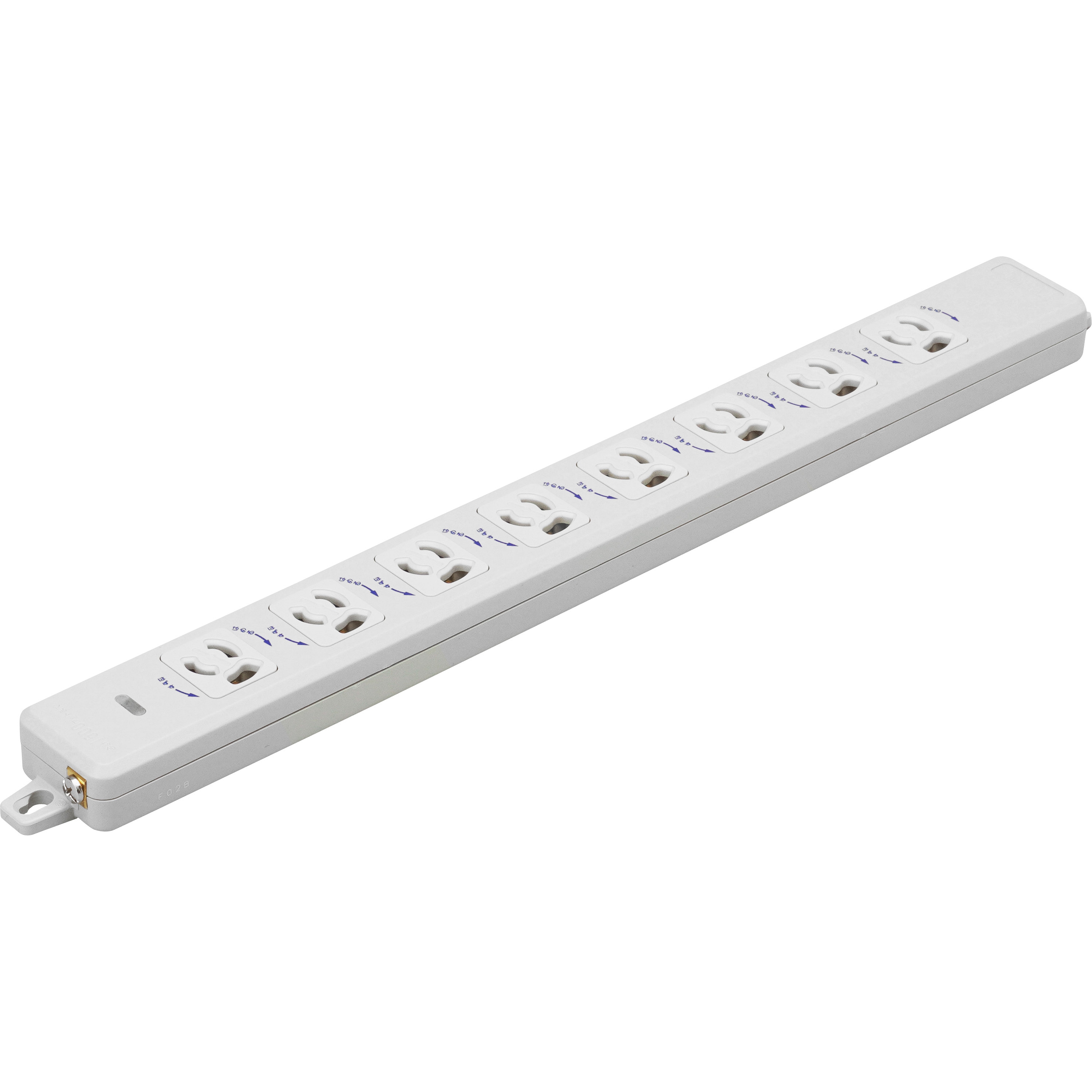 MR7908-N 横形OA用抜け止め接地タップ8コ口 ランプ、マグネット付