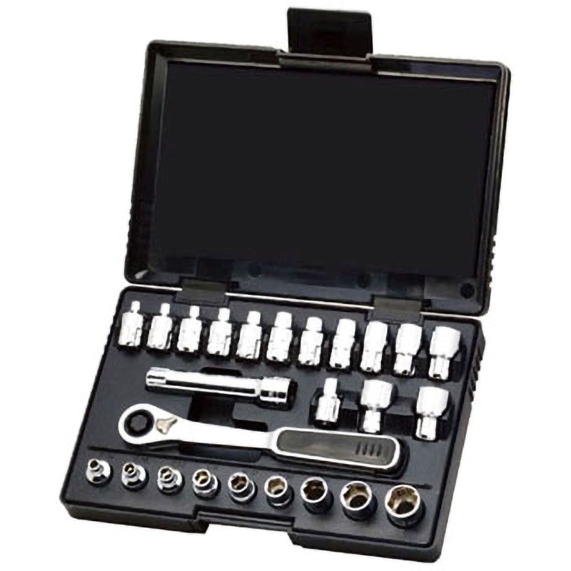 RS-09131 25pcs1/4”貫通ラチェットソケットセット SATA 1セット(25点組) RS-09131