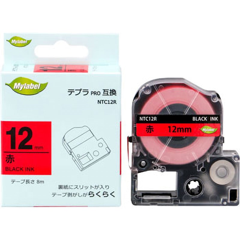 NTC12R Mylabel 互換テプラテープ 日本ナインスター 簡単にはがせる