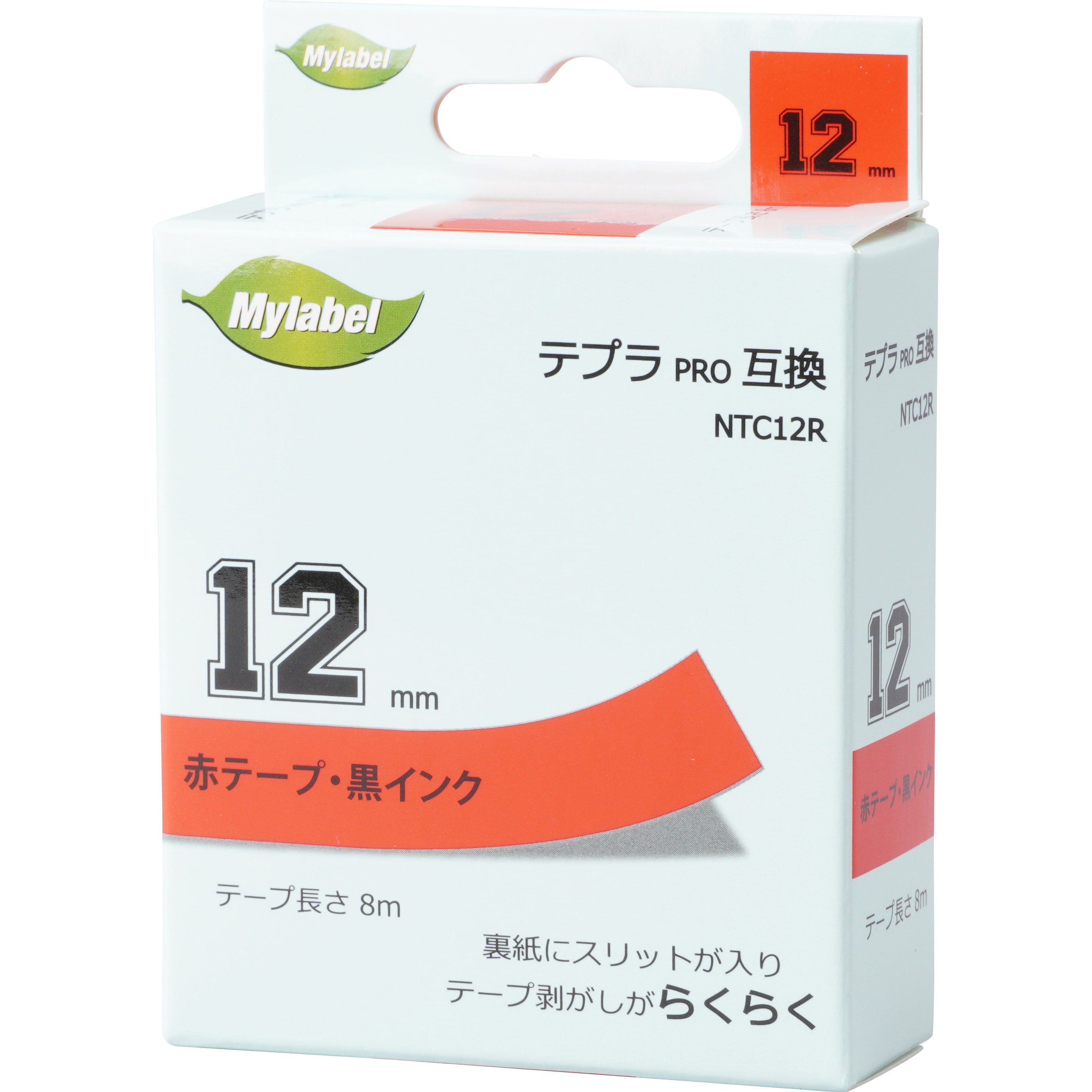 NTC12R Mylabel 互換テプラテープ 日本ナインスター 簡単にはがせる
