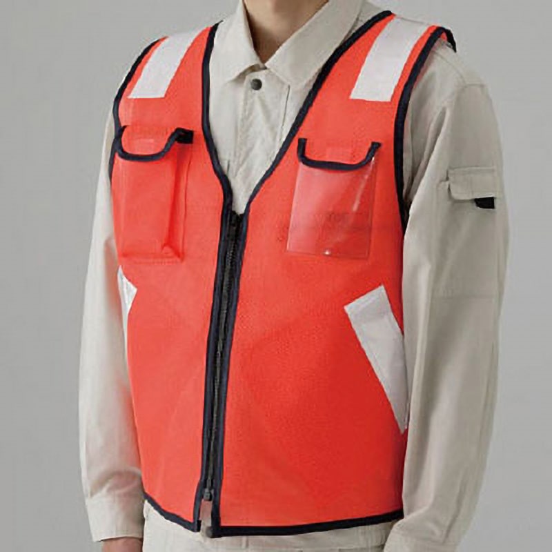 379-361 多機能ベスト ユニット シルバー オレンジ   379-361