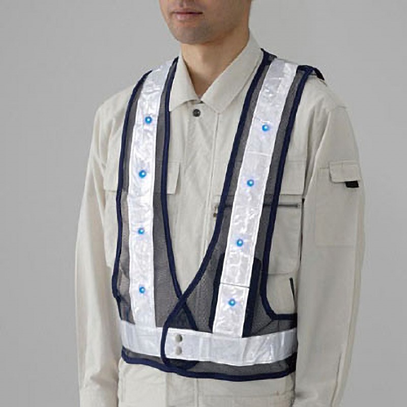 379-65A LED反射ベスト ユニット テープ地色:白 色(本体)紺
