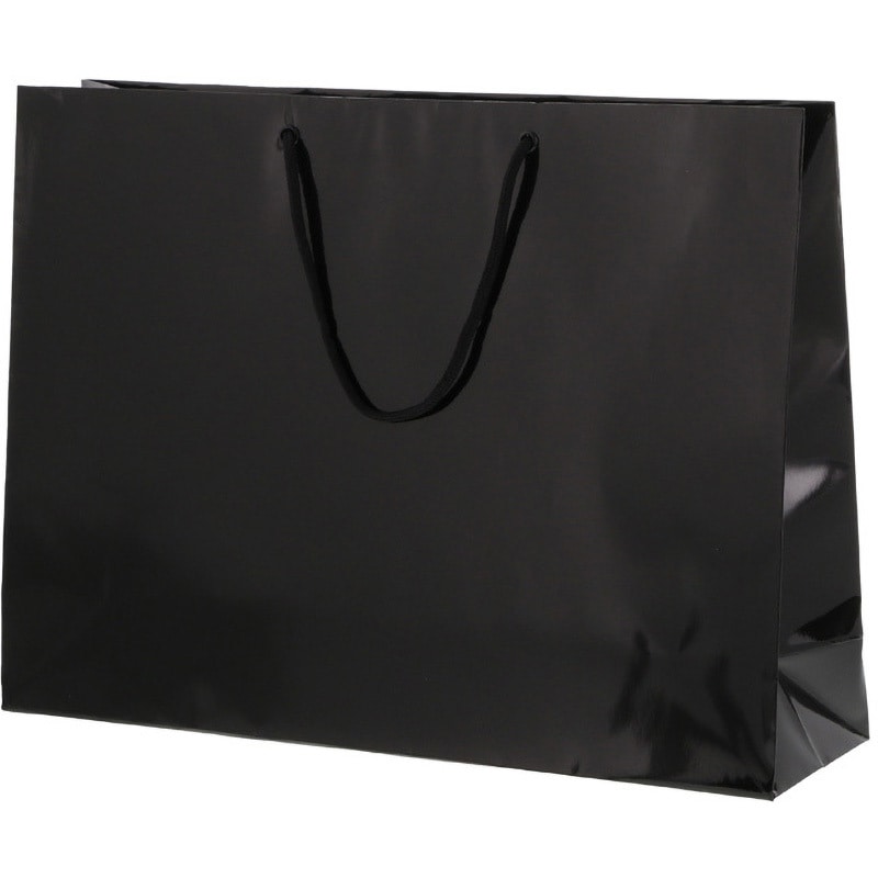 PB-Y2 クロ 紙袋 ブライトバッグ HEIKO 手提げ袋 クロ色 幅450mmマチ120mm高さ330mm 1箱(10枚×15パック)