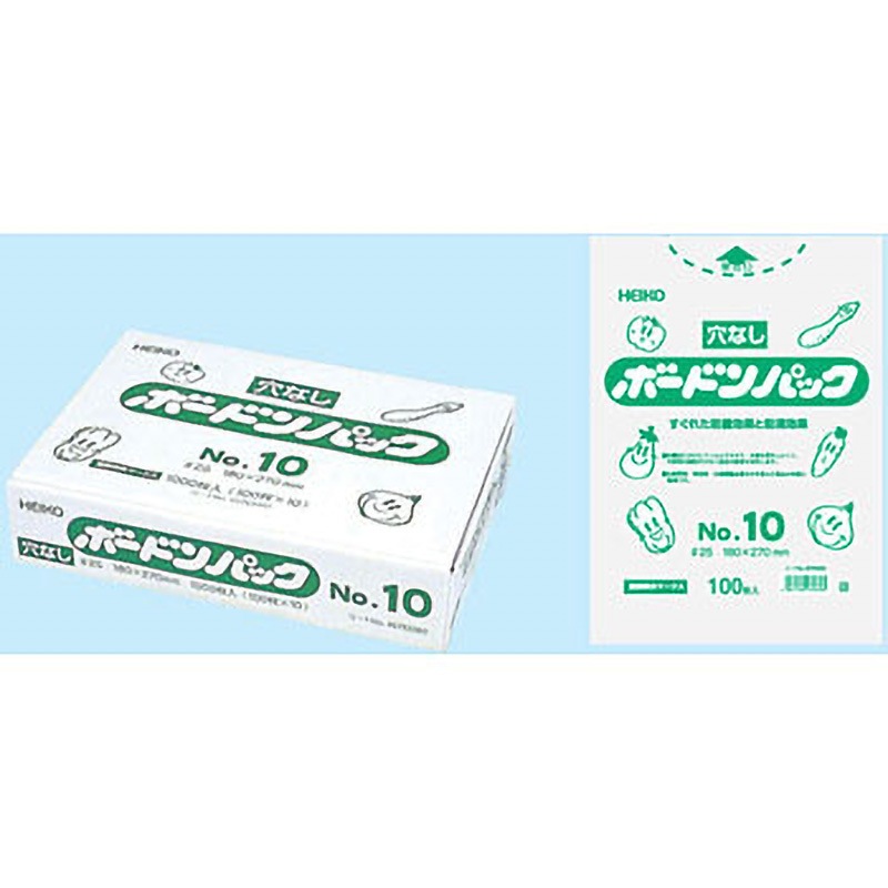 No.12 ボードンパック 穴なし #25 1パック(100枚) HEIKO 【通販