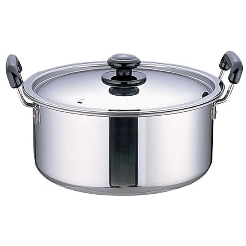 ステンレス プラ柄 厚板実用鍋 TKG 容量5.3L 呼び寸法24cm