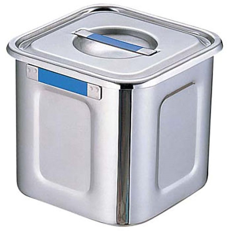 18-8カラープレート付角キッチンポット UK(三宝) 容量3.1L 呼び寸法15cm