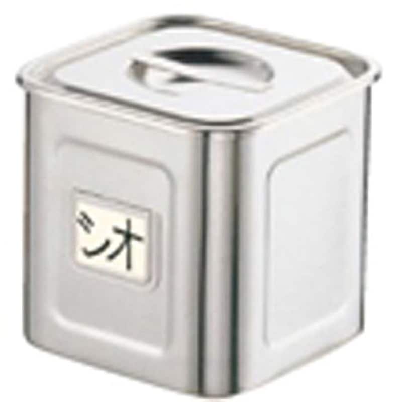 9040180 18-8名札付き深型角キッチンポット UK(三宝) 容量5.3L