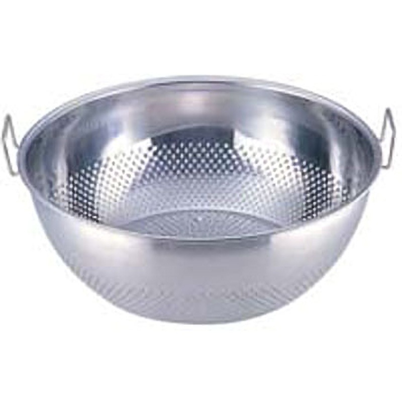 9906935 UK18-8パンチング 手付浅型ザル UK(三宝) 呼び寸法35cm