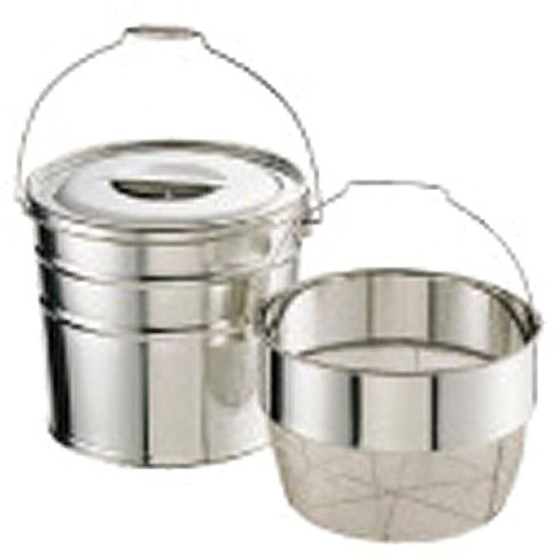 18-8バケット(2)洗いカゴタイプ ミネックスメタル 容量15L