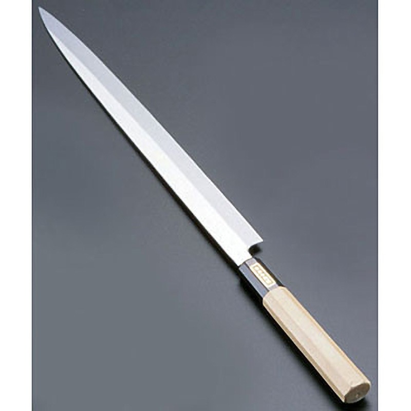 SA佐文 本焼鏡面仕上 ふぐ引 木製サヤ TKG 刃長27cm