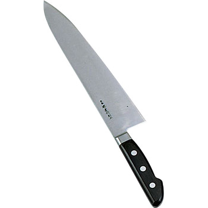 堺孝行 日本鋼(ツバ付)牛刀 青木刃物製作所 刃長24cm