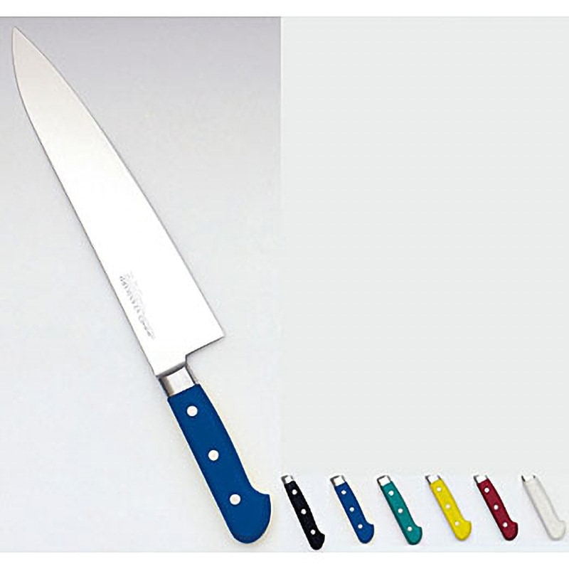 51506 堺實光 STD抗菌PC 牛刀(両刃) 實光 黒色 刃長24cm