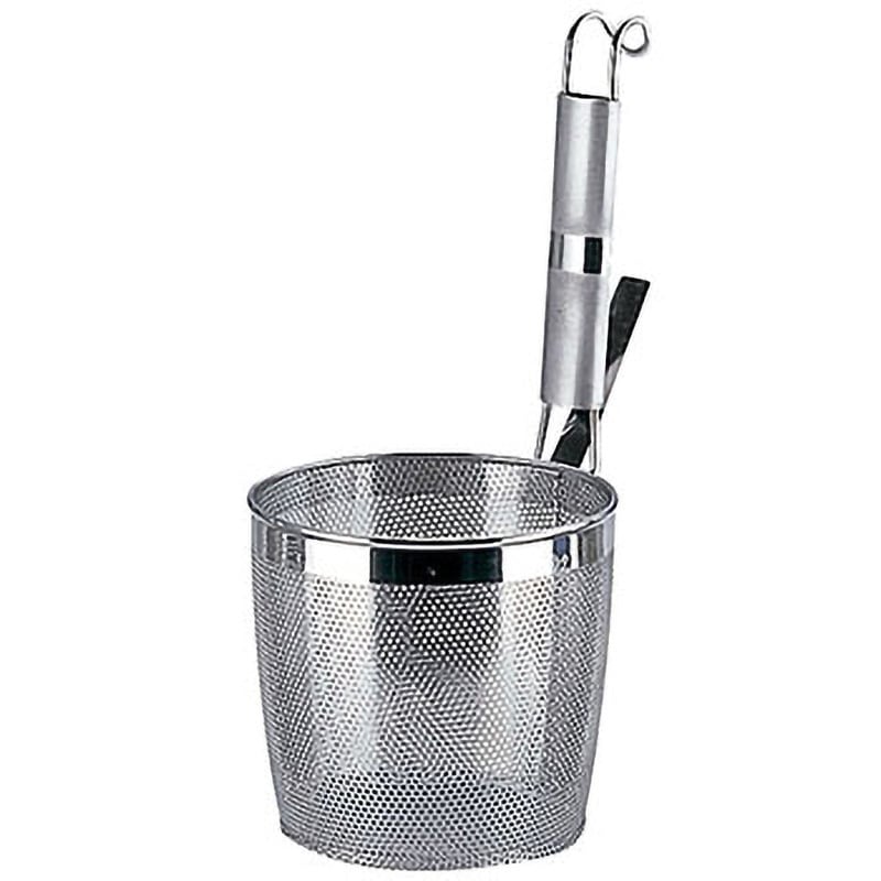 9253032 UK18-8パイプ柄パンチング底平煮ざる 1個 UK(三宝) 【通販モノタロウ】