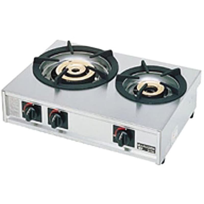 ガステーブルコンロ親子二口コンロ マルゼン 業務用ガスコンロ