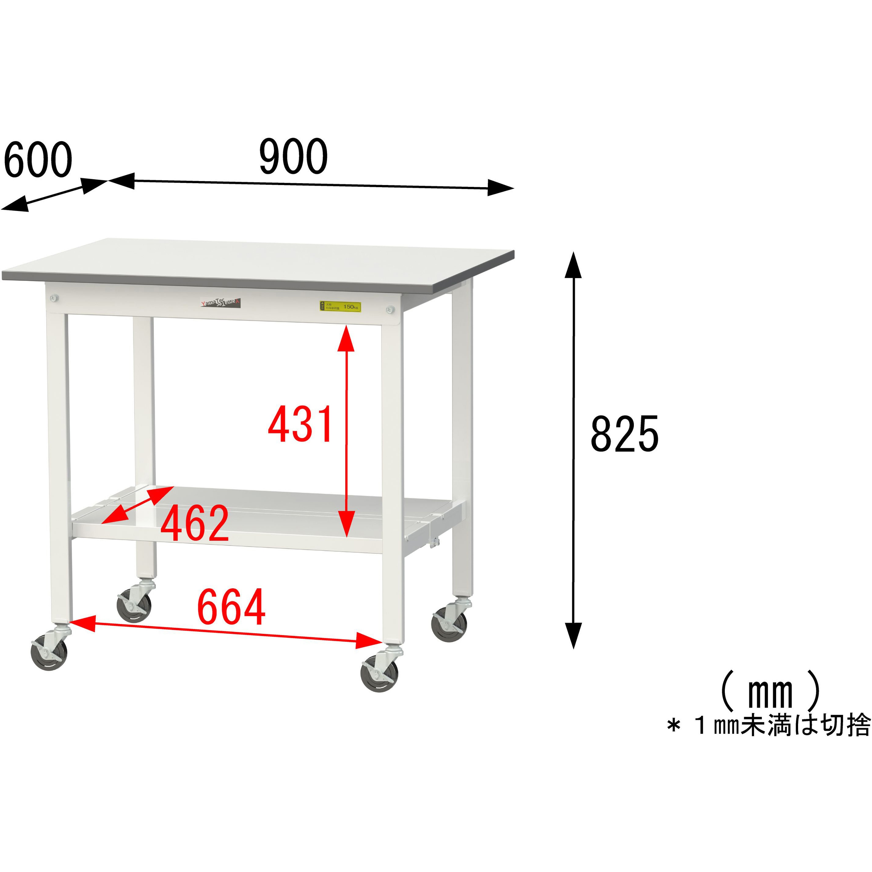 SUPC-960TT-WW 軽量作業台/耐荷重128kg_移動式_全面棚付_ワーク