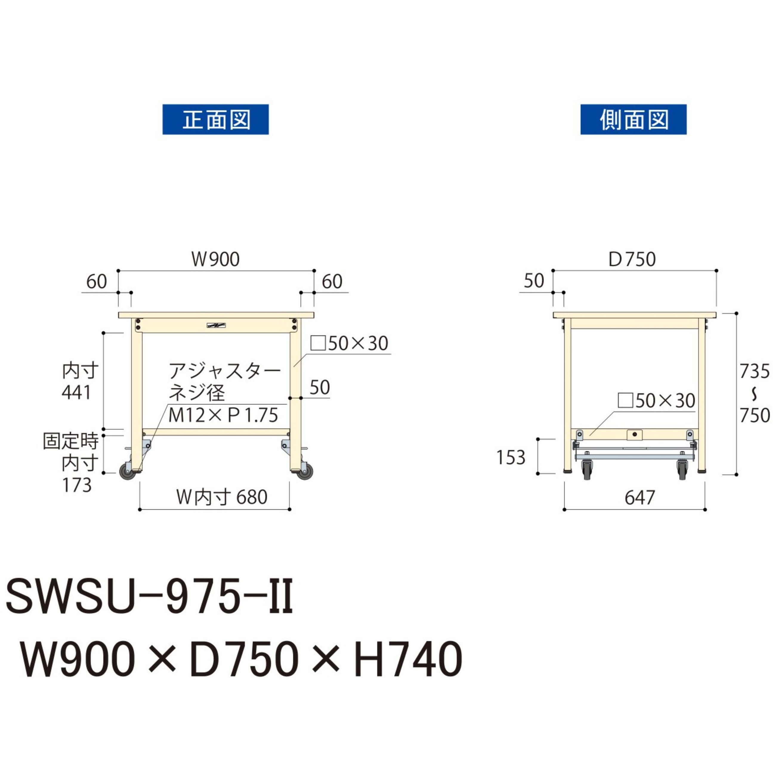 ホワイトテーブル2台‼️（キャスター付き） Yasuさん用です。 SWSU-975-II 軽量作業台/耐荷重300kg_ワンタッチキャスター付きH740_