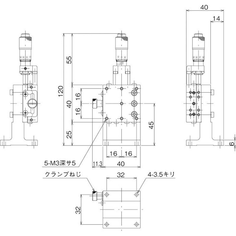 中央精機 ハイグレード Zステージ 40×40 LZ-4042-CR8 Zステージ -中央精機株式会社 | 精密ステージユニット、光学関連機器-