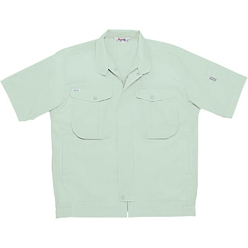 44510 44510 製品制電半袖ブルゾン(春夏用) 自重堂 サマークール二層トロ アースグリーン色 M着丈62cm