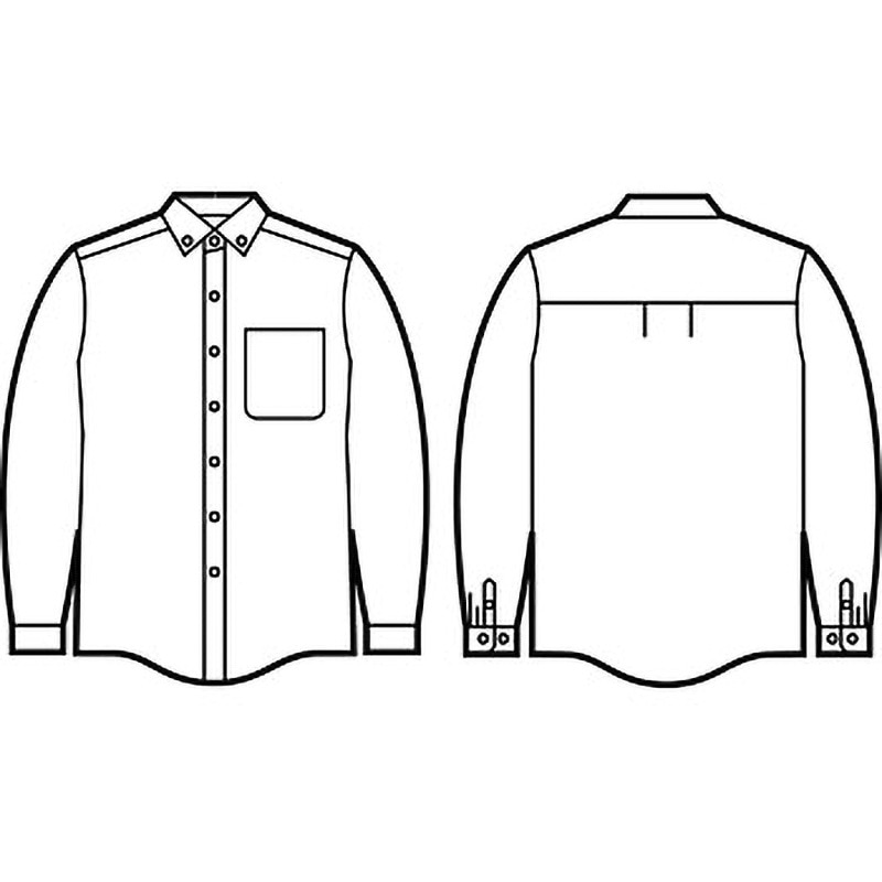 43604 43604 ギンガムチェック長袖シャツ 自重堂 男性用 グリーン色