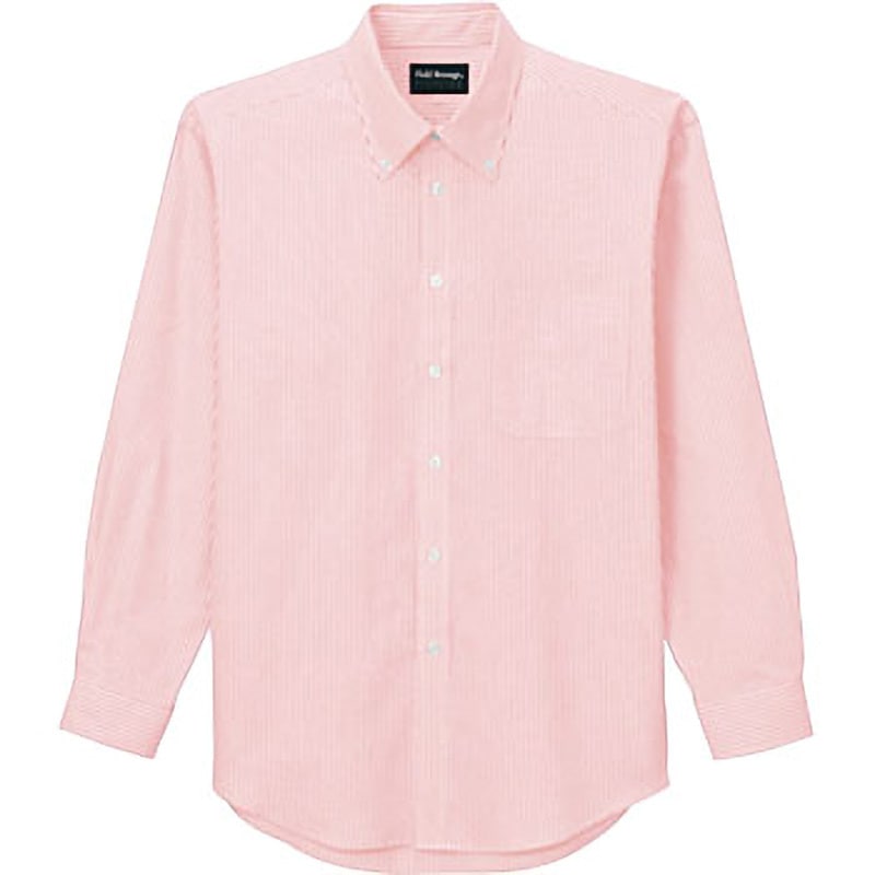 43644 43644 オックスフォードストライプ形態安定長袖シャツ 自重堂