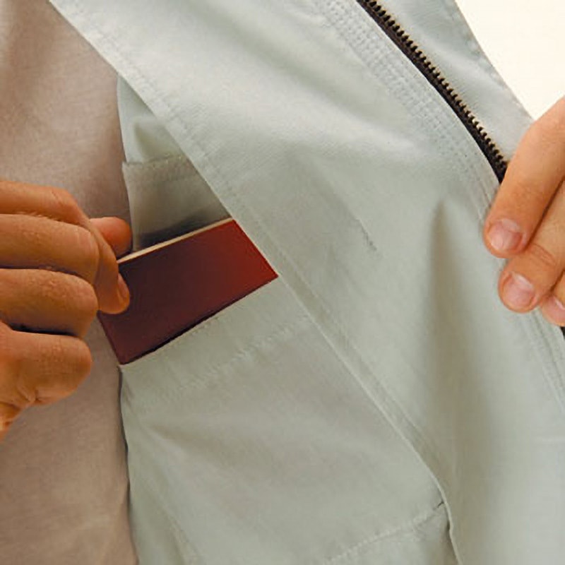 47710 47710 清涼半袖ブルゾン(春夏用) 自重堂 アゼッククロス ライトブルー色 4L着丈70cm