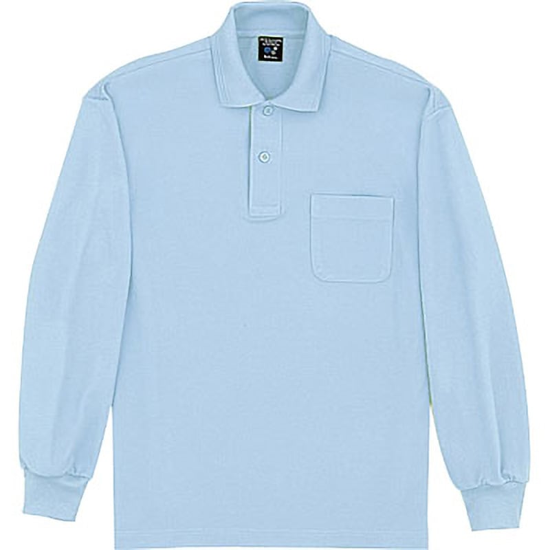 47604 47604 吸汗速乾長袖ポロシャツ 自重堂 サックス色 サイズ5L