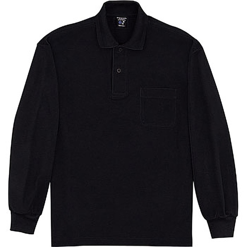 GLOGANG 長袖ポロシャツ Sサイズ ブラック 47604 47604 吸汗速乾長袖ポロシャツ 自重堂 ブラック色 サイズLL