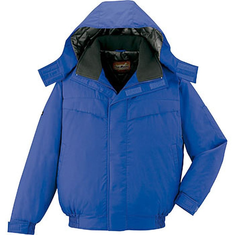 48440 48440 裏アルミ防寒ブルゾン(フード付) 自重堂 耐久撥水 タフタ ブルー色 5L着丈75cm