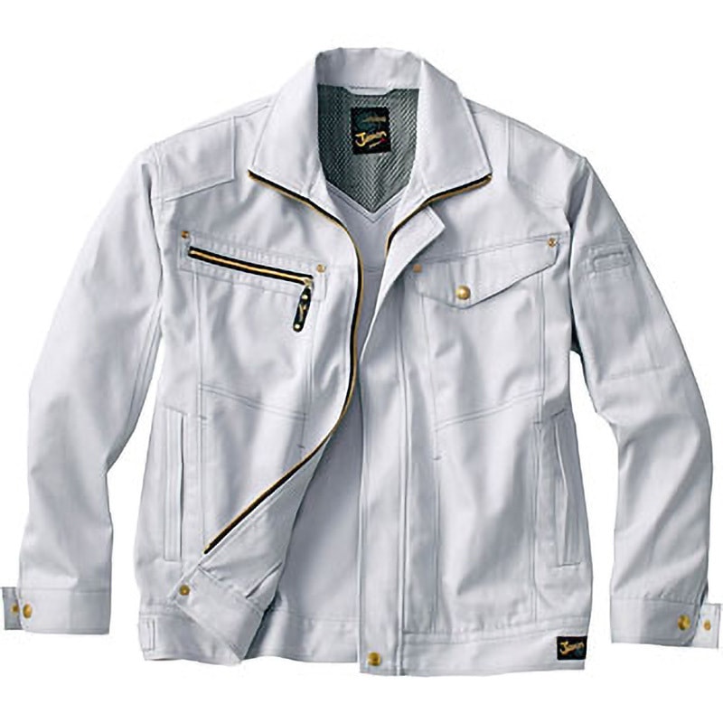 51500 51500 Jawin 発熱加工ジャンパー(秋冬用) 自重堂 名入れ可 CVCクリムスソフトツイル シルバー色 S着丈59cm