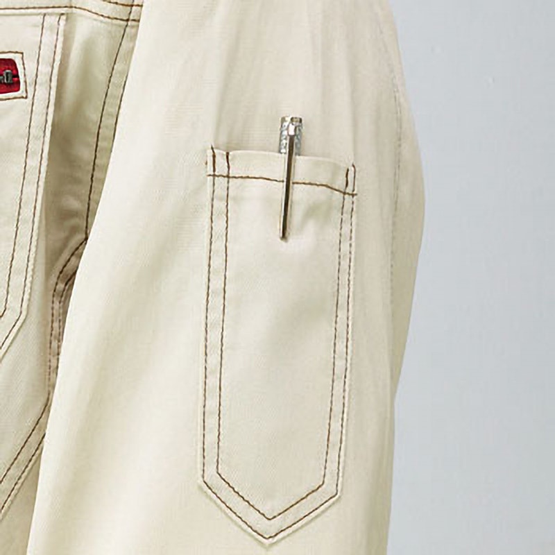 55904 Jawin 55904 綿100%長袖シャツ(春夏用) 自重堂 サイズ4L着丈82cm