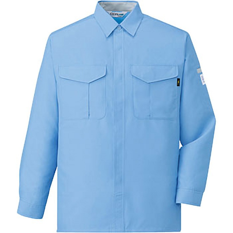 84304 84304 エコ低発塵製品制電長袖シャツ 自重堂 ポリエステル100% サイズ4L着丈80cm