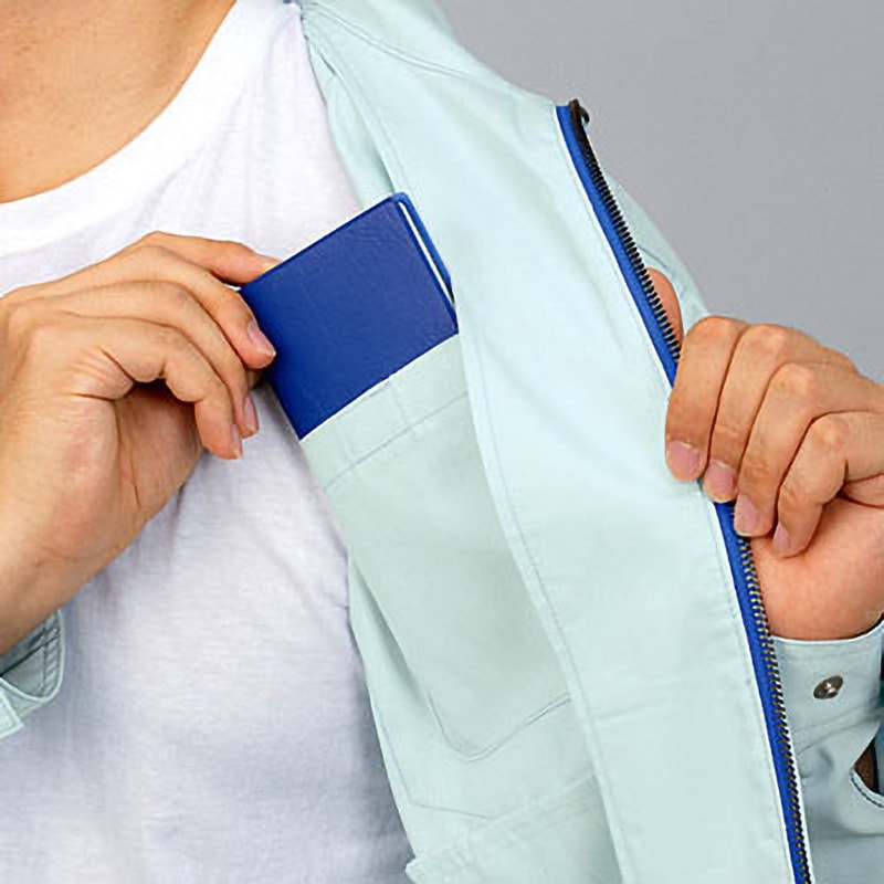 85010 85010 半袖ジャンパー(春夏用) 自重堂 帯電防止素材使用 ソフトバーバリー(減量加工) インディゴブルー色 4L着丈70cm