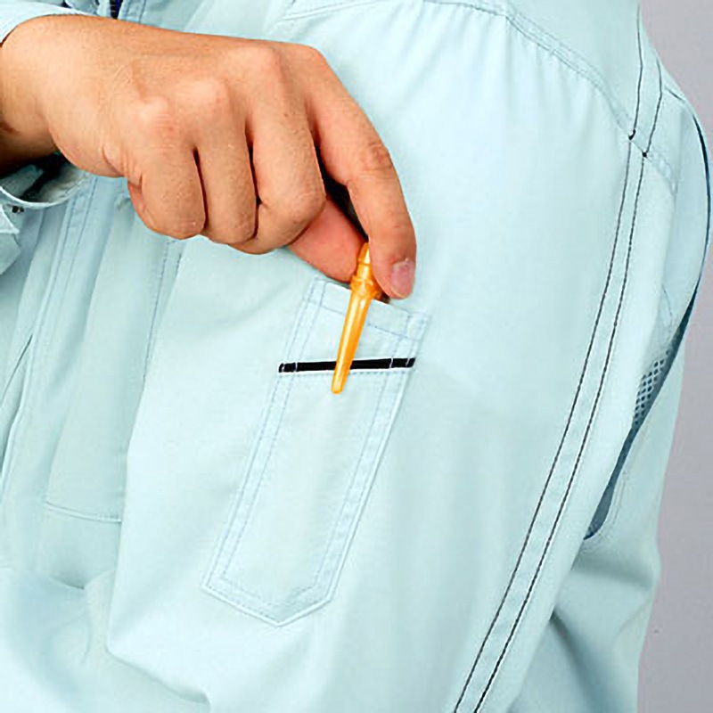 85010 85010 半袖ジャンパー(春夏用) 自重堂 帯電防止素材使用 ソフトバーバリー(減量加工) インディゴブルー色 4L着丈70cm