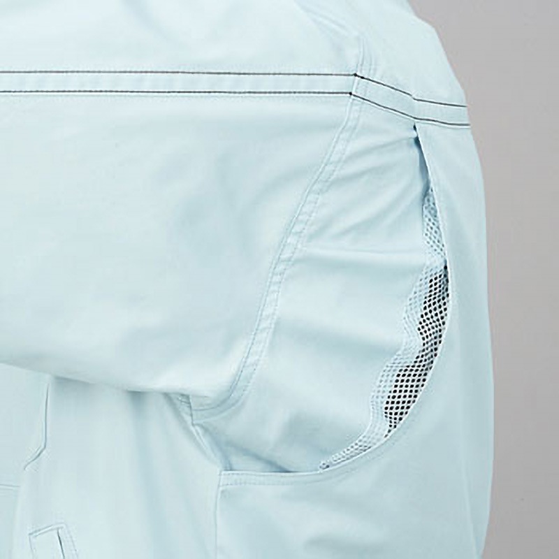 85010 85010 半袖ジャンパー(春夏用) 自重堂 帯電防止素材使用 ソフトバーバリー(減量加工) インディゴブルー色 4L着丈70cm