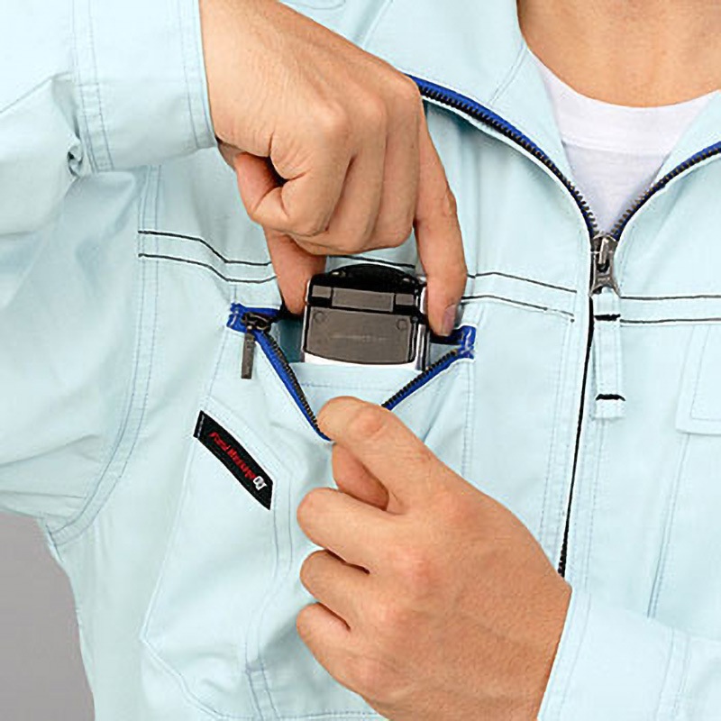 85010 85010 半袖ジャンパー(春夏用) 自重堂 帯電防止素材使用 ソフトバーバリー(減量加工) インディゴブルー色 4L着丈70cm