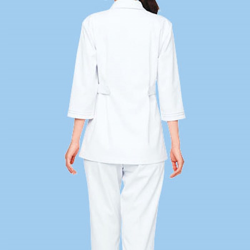 WH10621 WHISeL 七分袖チュニック WH10621 自重堂 女性用 名入れ可タイプ ホワイト色 L