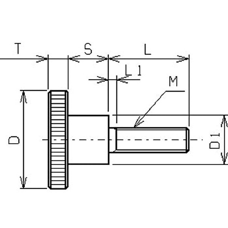RNSMS6-25 ローレットノブ(段付タイプ SUS303 おねじ) 大阪魂 ねじの