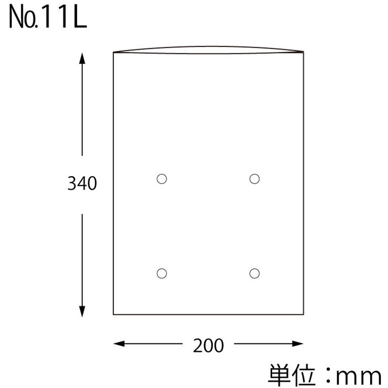 No.11L ボードンパック 穴あり #20 HEIKO 穴数4 1パック(100枚
