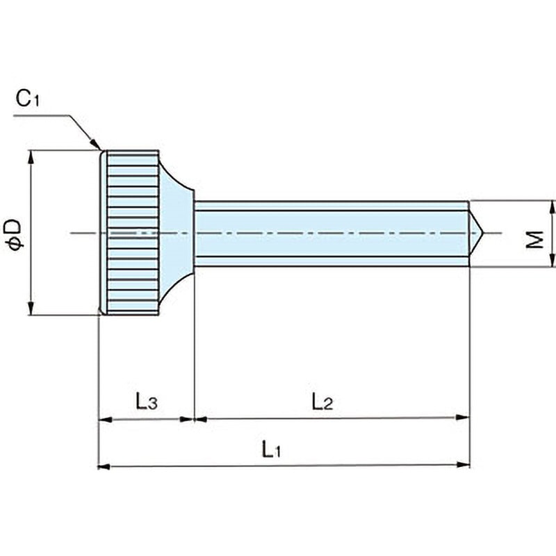 SK-3-4 SUS製ローレットビス(全ネジ仕様) ホシモト 1個 SK-3-4