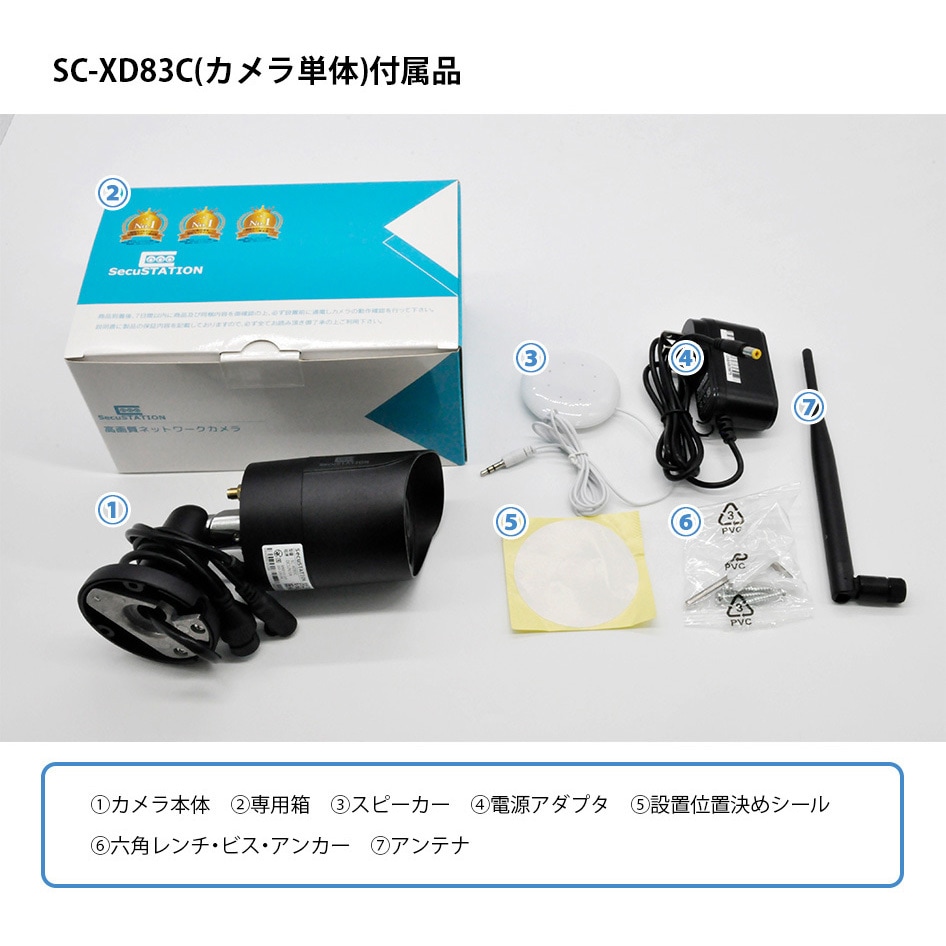 SC-XD85K-8B-1HD SecuSTATION ミニモニター付ワイヤレスカメラ1～8台