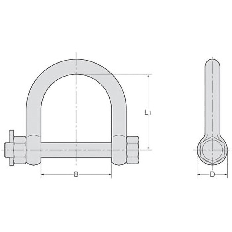 ステンレスシャックル ステンレス巾広シャックル(ボルト・ナット止め) コンドーテック