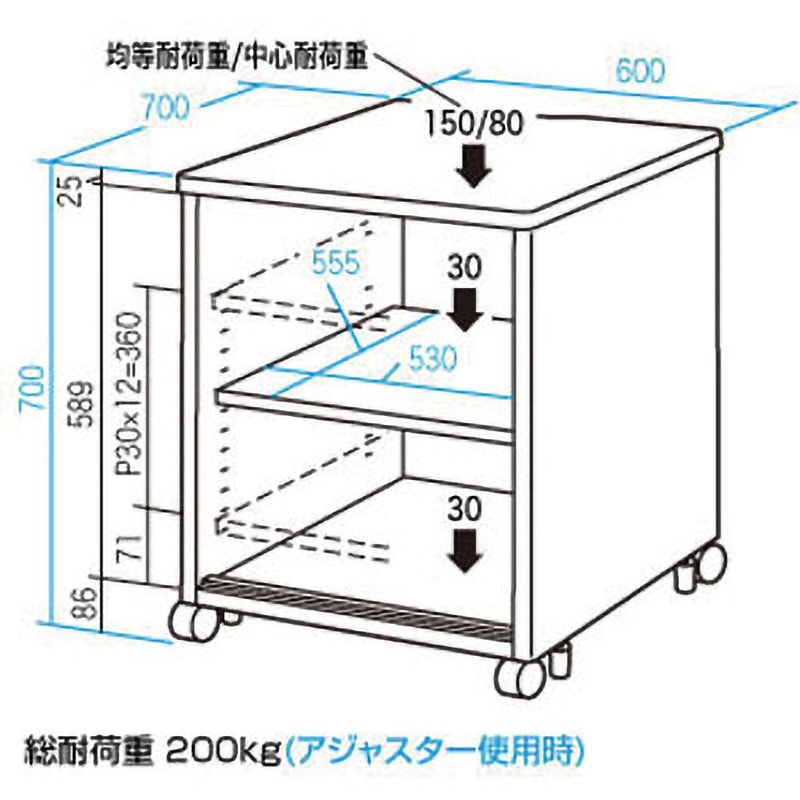 ED-P6070N eデスク(Pタイプ) サンワサプライ キャスターあり 間口600mm 