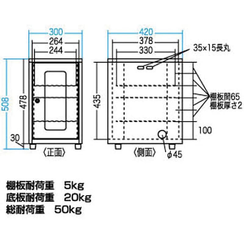 NAS、HDD、ネットワーク機器収納ボックス 高さ508mm間口300mm奥行420mm CP-KBOX1