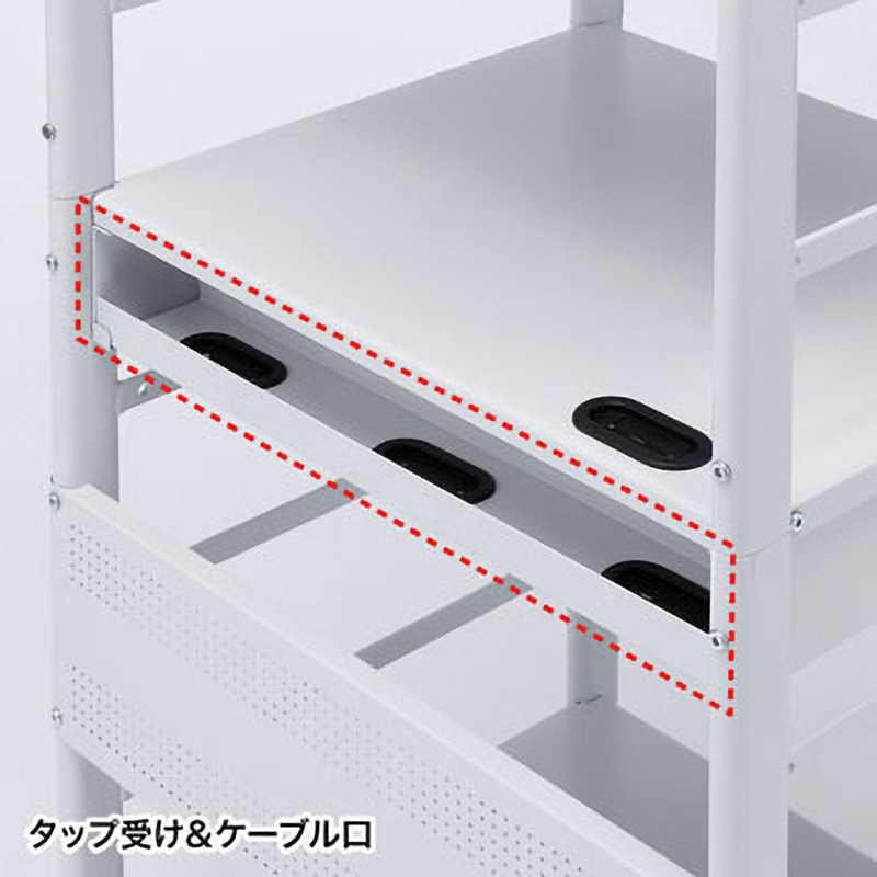 SOHOラック サンワサプライ RAC-S600M (64-0845-40) SOHOラック キャスターあり ライトグレー色 間口638mm奥行550mm高さ1640mm RAC-S600H