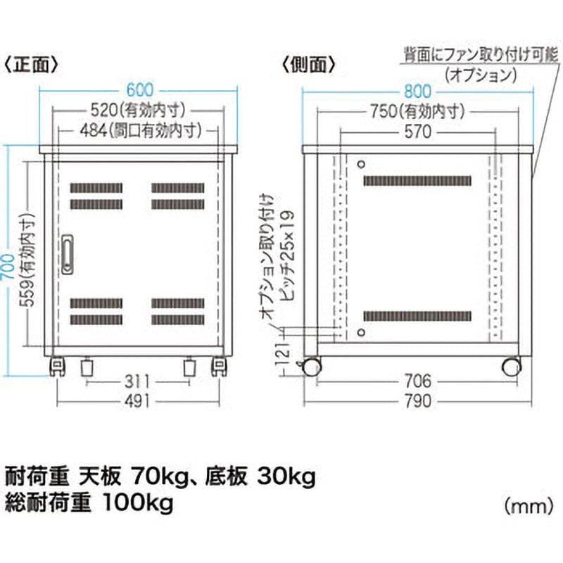 ED-CP6080 サーバーデスク サンワサプライ 間口600mm奥行800mm高さ 